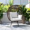 Flash Furniture Zola Brown/Cream Oversized Wicker Egg Swivel Lounge Chair w/4 Cushions SB-C-335-BR-CR-GG - alternate 5